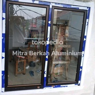 Kusen pintu aluminium, kusen jendela dan partisi kaca. Rp: 115rb/Meter