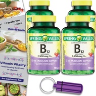 ChoiceBundle Spring Valley Vitamin B12 Quick Dissolve Tablets Dietary Supplement 2,500 Mcg Cherry Fl