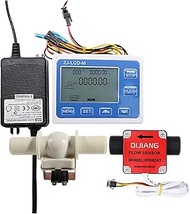 Flow Meter, DN20 Digital Display Flow Quantitative Controller 3/4inch Gear Sensor Solenoid Valve Use