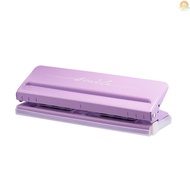Adjustable 6-Hole Desktop Punch Puncher for A4 A5 A6 B7 Dairy Planner Organizer Six Ring Binder with 6 Sheet Capacity