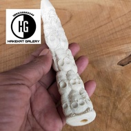 pipa once cangklong tulang iga duyung ukir tengkorak D71