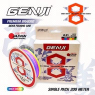 [200M] GENJI X8 Premium Braid Multi Color PE Line braided line x8 braided fishing line