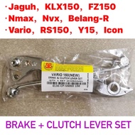 VARIO BELANG R FZ 150 NMAX Y15ZR Y15 ICON RS150 NVX JAGUH KLX KLX150 LEVER SET - CHROME BRAKE + CLUT