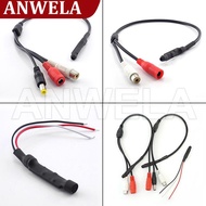 ANWELA Shop Audio Microphone Mic RCA + DC Male Female Plug Power Cable For Mini CCTV Security Systems Camera Sound Monitor Pick Up