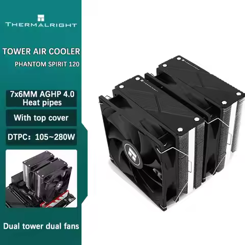 Thermalright Phantom Spirit 120 CPU wind -cooler Heat Sink Supports 1700/115X/AM5/AM4 7 Heat Pipe Du