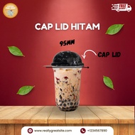 PENUTUP CAP LID 95MM DOME CAP LID BLACK 50PCS