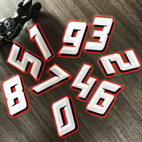 Motorcycle Number Sticker 0-9 Reflective Vinyl Decal Racing Digit For Helmet Tailgate Windscreen Bik