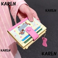 Karengoods Short Wallet - Dachshund Embroidered Dopamine Colors | Korean Style PU Zipper Wallet for 