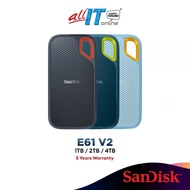 SanDisk Extreme Portable USB 3.2 Gen 2 SSD (1TB / 2TB / 4TB) E61 10Gbps Type-C External Solid State 
