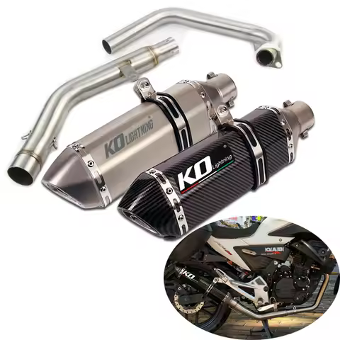 For Lifan KPT 200 KPM 200 Full Exhaust System Motorcycle Front Mid Link Pipe 51mm Muffler Silencers