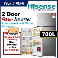 [NEW] HISENSE 4 STAR INVERTER WITH AUTO ICE MAKER / WATER DISPENSER FRIDGE REFRIGERATOR RT749N4ABVI 2DOOR