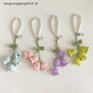 F4TH 1Pc Flower Knitted Keychain Keyring Women Crocheted Wool Flower Leaf Bag Pendant f4th