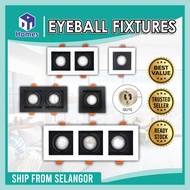 Eyeball Casing Fitting Aluminum Metal Eyeball Casing Black + White Downlight Casing Square or Round(Not PVC or Plastic )