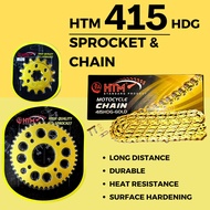 HTM 415HDG-96L EX5 DREAM WAVE100 EX5 CLASS C70 GBO 415 SPROCKET SET GOLD CHAIN YTZ5S YTZ5 YB4 YB5L