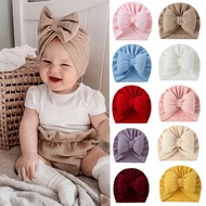 Cotton Baby Turban Headwrap Newborn Bowknot Floral Hat Breathable  Unisex 0-24M Infant Headband Soli
