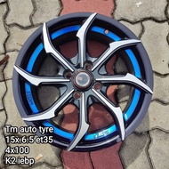 New Sport Rim 15x6.5jj 4x100 ET35 k2 IEBP Johor Baru