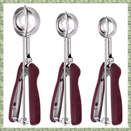(K T) Cookie Scoop for Baking Set of 3, Ice Cream Scoop Stainless Steel, Cookie Dough Scoop, Cupcake