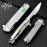 Mini CNC Titanium Alloy Scalpel Fast Open Folding EDC Outdoor Unpacking Pocket With 10Pcs ใบมีดแบบถอ