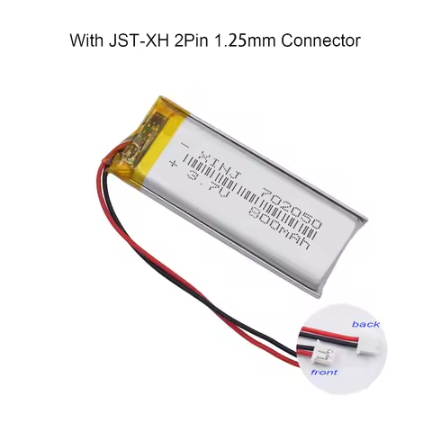 3.7V 800 mAh 2.96Wh 702050 Rechargeable Li-Polymer Li Li-ions Battery JST 2pin 1.25mm Connector For 