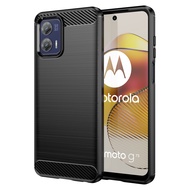 Soft Carbon Fiber Case for Moto G73 Shockproof Phone Cover for motorola g73 Brushed Texture Cases