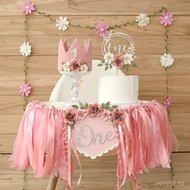 DCJHFJ Wildflower 1st High Chair Banner Birthday Party Decorations For Girl Flower One 1st Birthday 