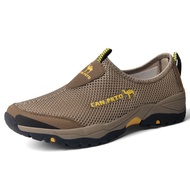 Sepatu Hiking Pria Casual Sepatu Slip On Tanpa Tali Gunung Outdoor Tracking Sepatu Mendaki Anti Slip