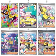 Pokemon TCG Mica Acrylic Card Keychain Iono Bellibolt SAR Wattrel decorative anime accessory model g
