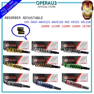 ABSORBER ADJUSTABLE 280MM 315MM 330MM 340MM 347MM TAPIRA BY TOKAHI APIDO EX5 DASH WAVE125 WAVE110 RX