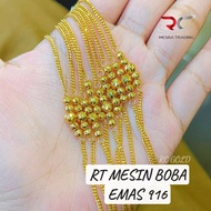 RANTAI TANGAN MESIN BOLA PAHAT EMAS TULEN 916 RT MESIN BOBA BAJET EMAS 916 SIMPLE GOLD BRACELET 仄身串珠