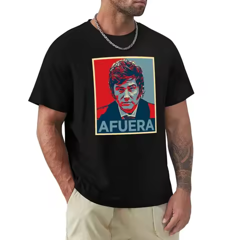 quick drying anime designer t shirt men Javier Milei AFUERA Presidente Argentina Viva La Libertad Ca