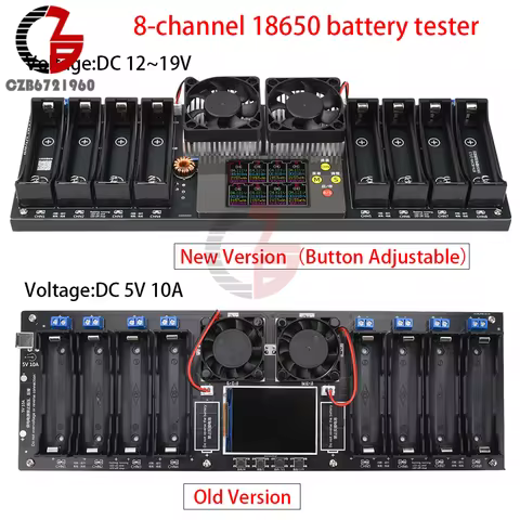 8 Channel 18650 Battery Capacity Internal Resistance Tester Auto Charging/Discharging Module DC 5V D
