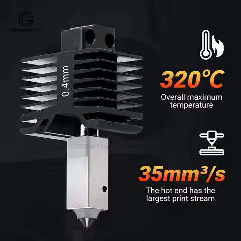 BambooLab Hardened Steel 0.4/0.6/0.8mm Nozzle Hotend Assembly for X1/X1C/P1P/P1S Includes Cooling Fa
