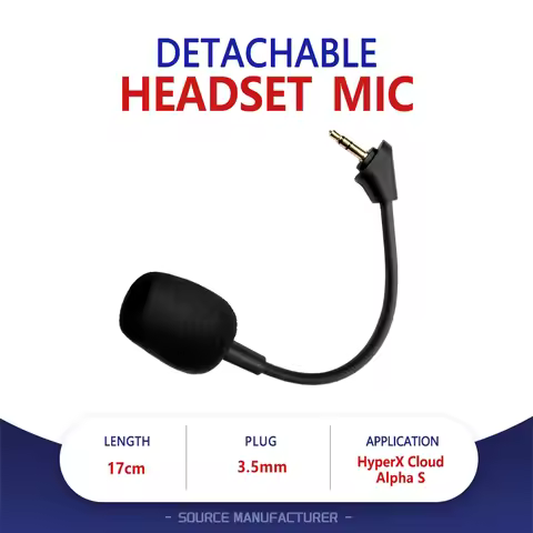 Replacement Game Mic 3.5mm Microphone for Kingston HyperX Cloud Alpha S Cloud9 C9 Edition Gaming Hea