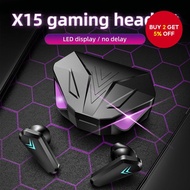 X15 TWS Bluetooth Earbuds with LED Display Gaming Earphones Noise Reduction Headphones with Micropho