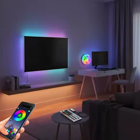 USB 5VSmart RGB Gaming Light Strip 5050 Music Sync Remote & APP Control Christmas Lights Flexible Ta
