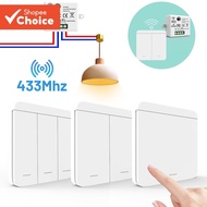 Rf 433Mhz Wireless Switch Set Diy Smart Switch 1/2/3Gang Push Button Remote Controller 433mhz Remote