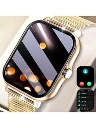 新款 2023 熱門 1.85 英寸全屏觸摸運動智能手錶，帶軟矽膠錶帶，支持通話功能，心率睡眠血壓血氧監測，計步器卡路里通知，適用於 Android/ios 手機