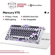 GravaStar Mercury V75 Wired Gaming Mechanical Keyboard 75% – Magnetic Hall Effect Switch, 8000Hz, RG