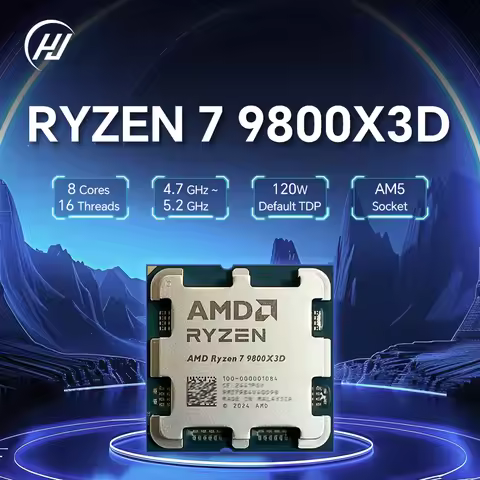 AMD R7 9800X3D 8-Core 16-Thread New Gaming CPU Processor Socket AM5 5.2 GHz Ryzen™ 7 9800X3D L3=96M 