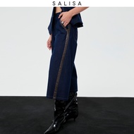 SALISA - BAGGY CAPRI FW25 Dark Denim (Mid-Rise) กางเกงทรงแบ็กกี้ผ้าเดนิม