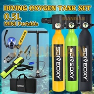 Diving Tank Equipment MINI Oxygen Tank for Breathing 0.5L Mini Portable Dive Oxygen Tank Pressure an