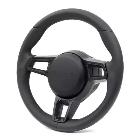 Black Leather Steering Wheel Fit For Porsche Macan Panamera Taycan Cayenne Cayman 718 911 991 992 99