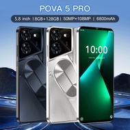 Pova 5 Pro New 4G/5G Smart Phone 5.8inch Ultra-Clear Screen Memory 8GB RAM+128GB ROM Battery 6800Mah Android 14.0