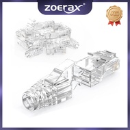 Zoerax RJ45 Cat6 EZ To Crimp Pass Through Connectors And Strain Relief Boots