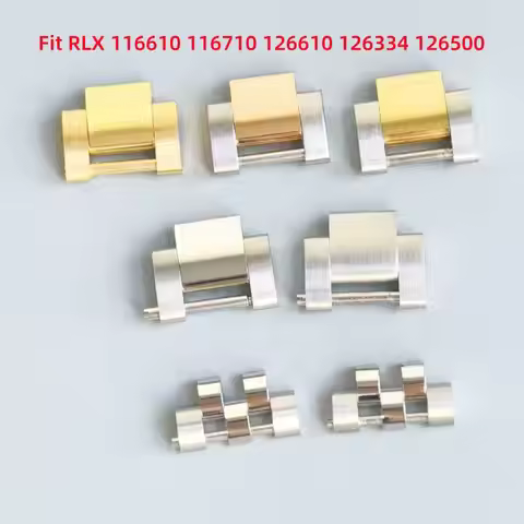 15.5mm Stainless Steel RLX Watch Strap Silver Gold SUB GMT Oyster Jubilee Extension Link for RLX 116