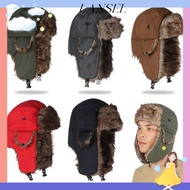 LA Winter Hats Men Women Fur Trapper Winter Cap
