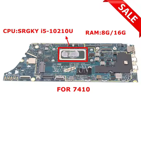 FDX40 LA-J261P CN-0GYV1X 0GYV1X GYV1X CN-04J6CM 04J6CM 4J For dell Latitude 7410 Laptop Motherboard