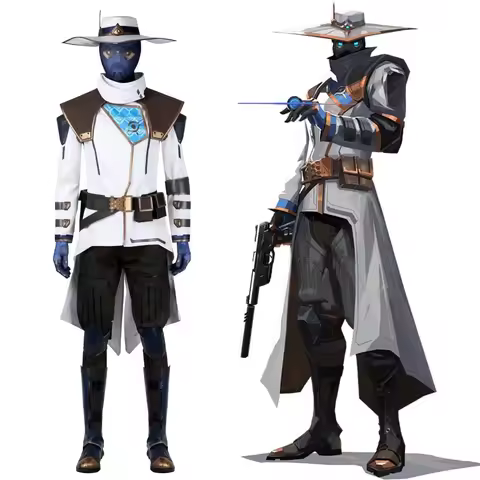 Game Cypher Valorant Cosplay Costumes White Coat Pants Accessories Outfit Full Set and Individual It