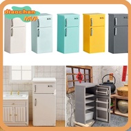 DIACHAMY Mini Fridge, Kitchen Appliances Plastic Fridge Model, Retro Multicolor 1/12 Doll House Frid