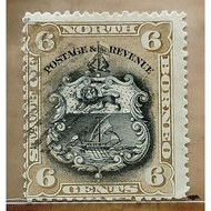 Setem State of North Borneo 6 Cents Used (SK31)